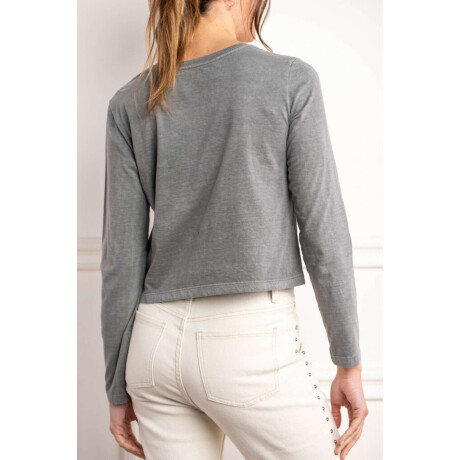 Remera Manga Larga Lavada Grafito