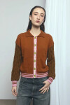 Cardigan con piping PREVENTA tostado