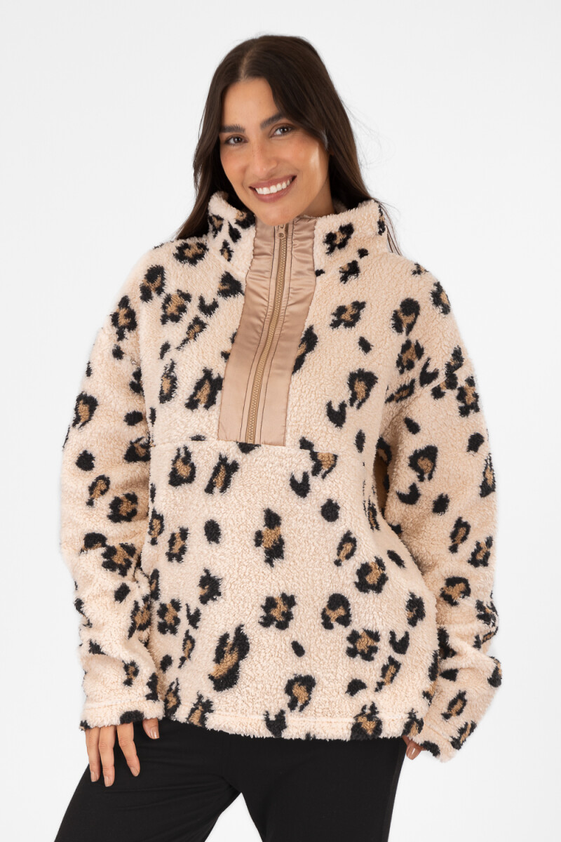 Sweater animal beige sherpa Beige