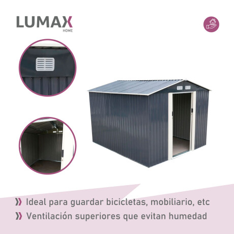 Caseta Galpon Jardin Lumax shrops Gris Oscuro 270x313x214 Caseta Galpon Jardin Lumax shrops Gris Oscuro 270x313x214