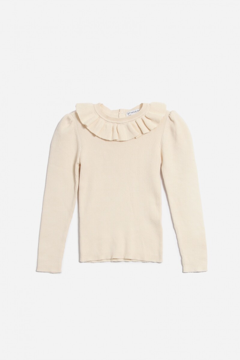 Sweater con volado - Crudo 