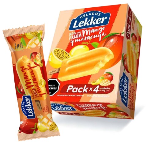 Paleta Frutal Mango y Maracuyá Lekker x4uds Paleta Frutal Mango y Maracuyá Lekker x4uds