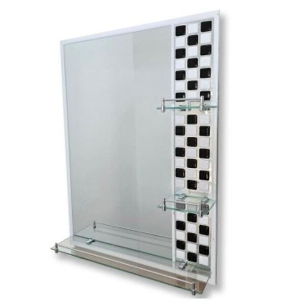 ESPEJO 50 X 70 CON REPISA - BLANCO/NEGRO ESPEJO 50 X 70 CON REPISA - BLANCO/NEGRO