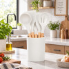 Utensilios para Cocina de Silicona y Mango de Madera 6 Piezas Blanco