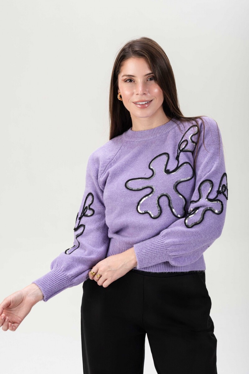 Sweater Flor - Violeta 