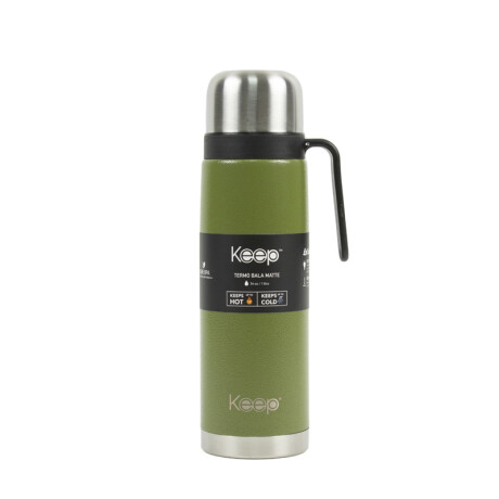 Termo keep bala matte 1lt con asa color verde oliva VERDE-GRIS-AZUL