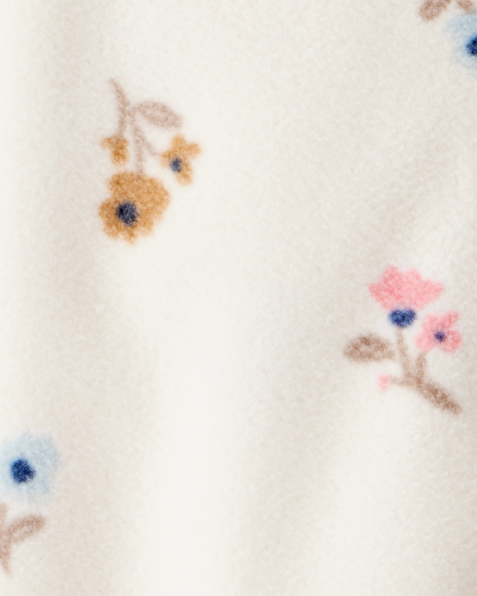 Pijama una pieza de micropolar, con pie, diseño floral Sin color