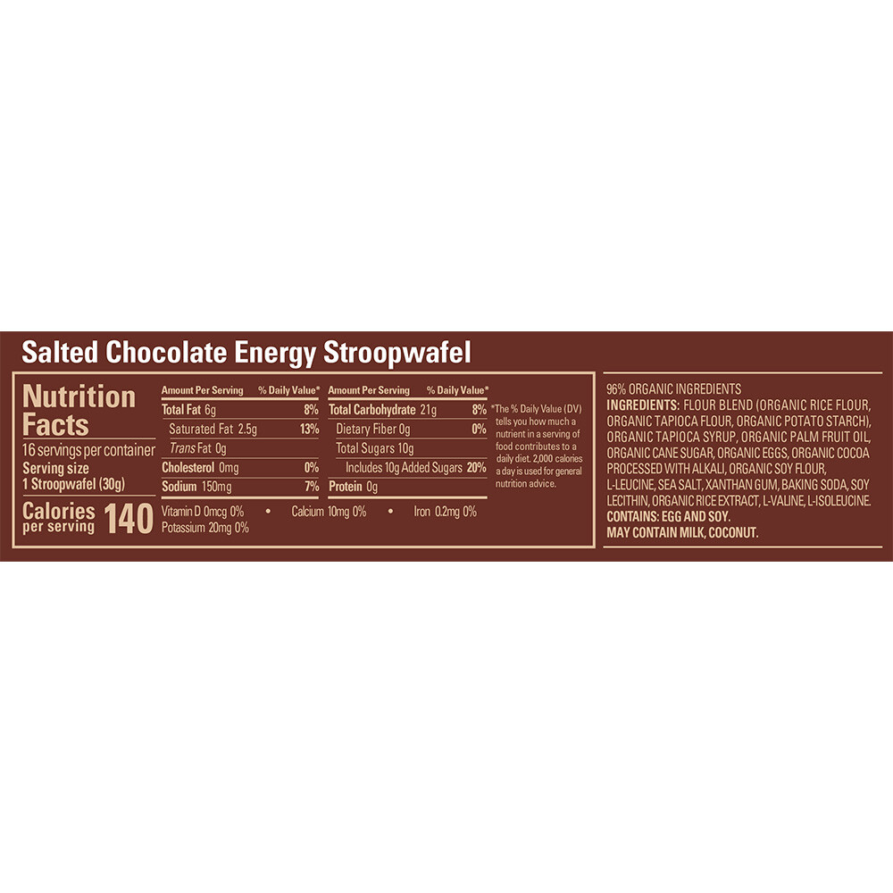 Waffle Energizante Chocolate Salado Mostaza/marron
