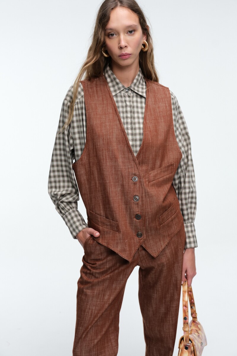 CHALECO DENIM Marron