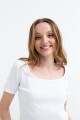 Remera m/c en rib cuello cuadrado BLANCO