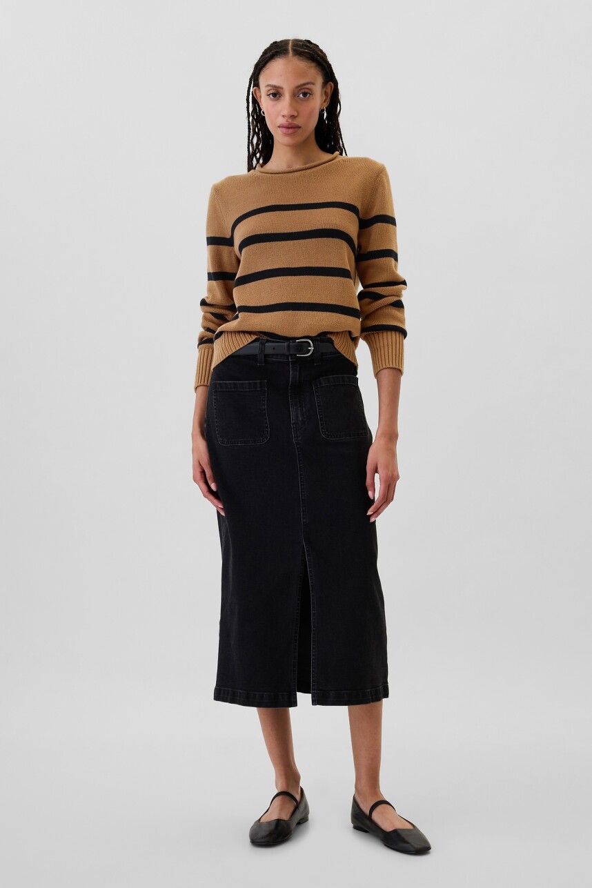 Buzo Algodón Mujer Camel Stripe