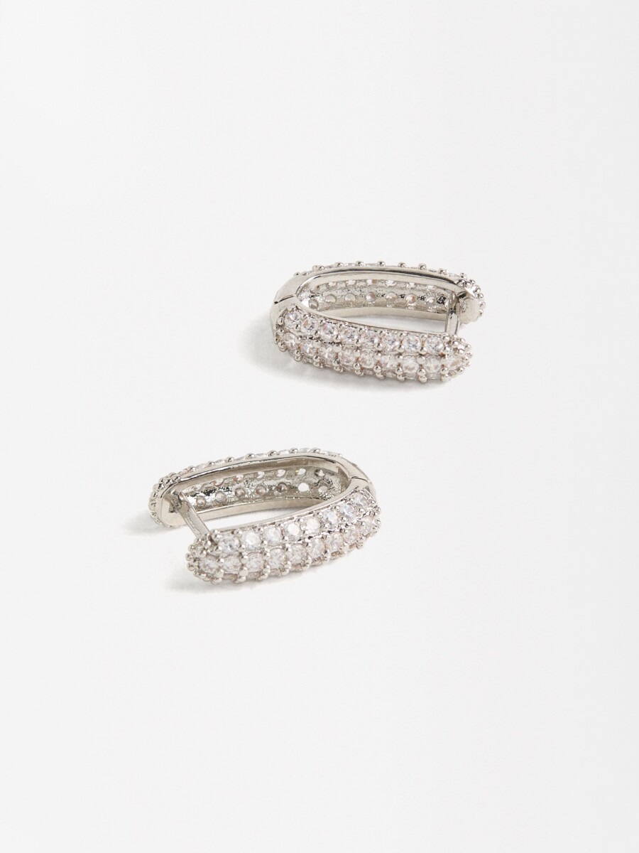 Aros Con Circonitas plateado
