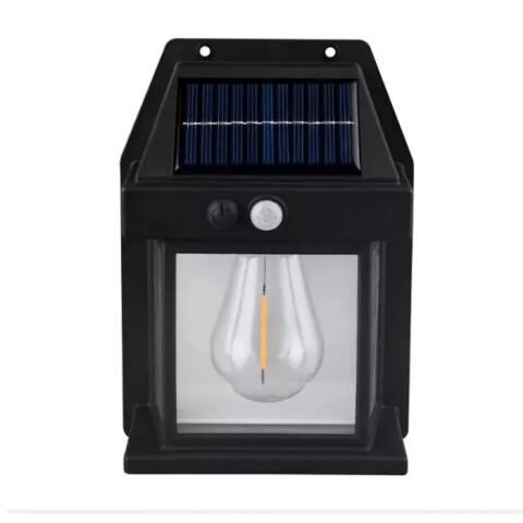Farol Solar De Pared + Sensor Movimiento Luz Cálida Exterior Farol Solar De Pared + Sensor Movimiento Luz Cálida Exterior
