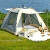 Carpa con Avance Liviana Impermeable Ventilada Capacidad 2 a 3 personas Beige