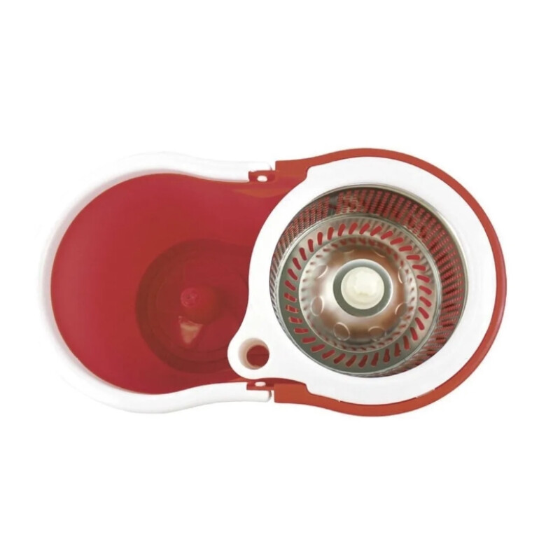 Mopa Giratoria 360 Spin Mopa Balde Centrifugador Metalizado Rojo