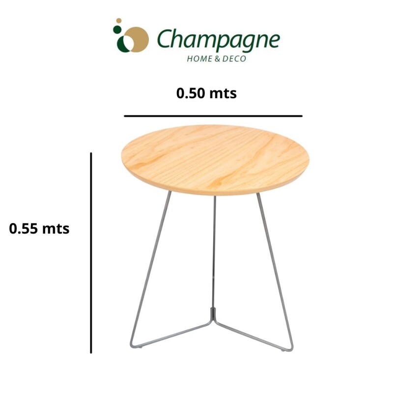 MESA LATRAL REDONDA - BASE LACA BLANCA - TAPA ROBLE CLARO MESA LATRAL REDONDA - BASE LACA BLANCA - TAPA ROBLE CLARO