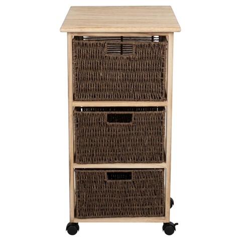 ESTANTE ORGANIZADOR C/3 CESTAS MARRON Unica