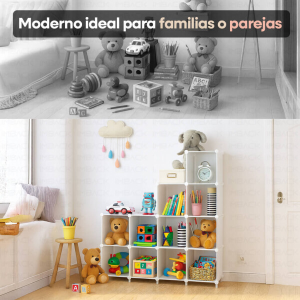 Estantería Biblioteca IMBACK IBK-PLC009 | 12 Cubos Modulares, Compacta, Resistente y Versátil Blanco Estantería Biblioteca IMBACK IBK-PLC009 | 12 Cubos Modulares, Compacta, Resistente y Versátil Blanco