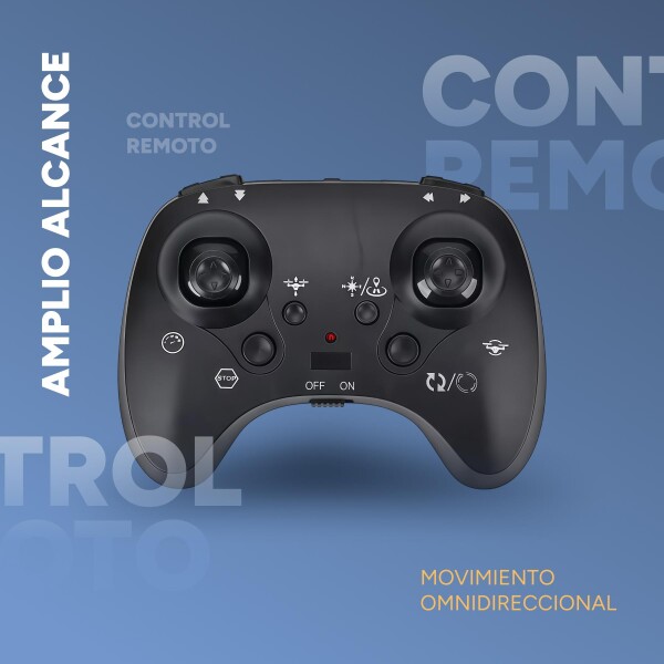 Drone Ovni Ufo Nave Espacial Luces RGB Control Remoto 80 Mts Color Gris