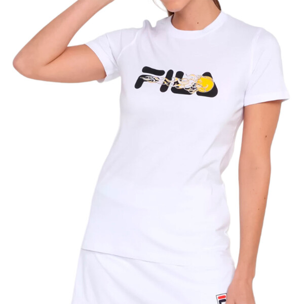 Fila Remera Femenina Fila Graphic - Blanco/negro/lima Blanco-negro