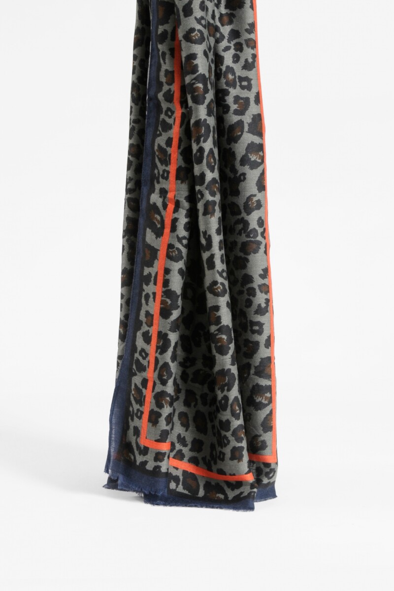 Pashmina animal print reborde animal print