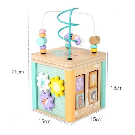Cubo Didáctico Infantil Juego de Actividades 5en1 de Madera Multicolor