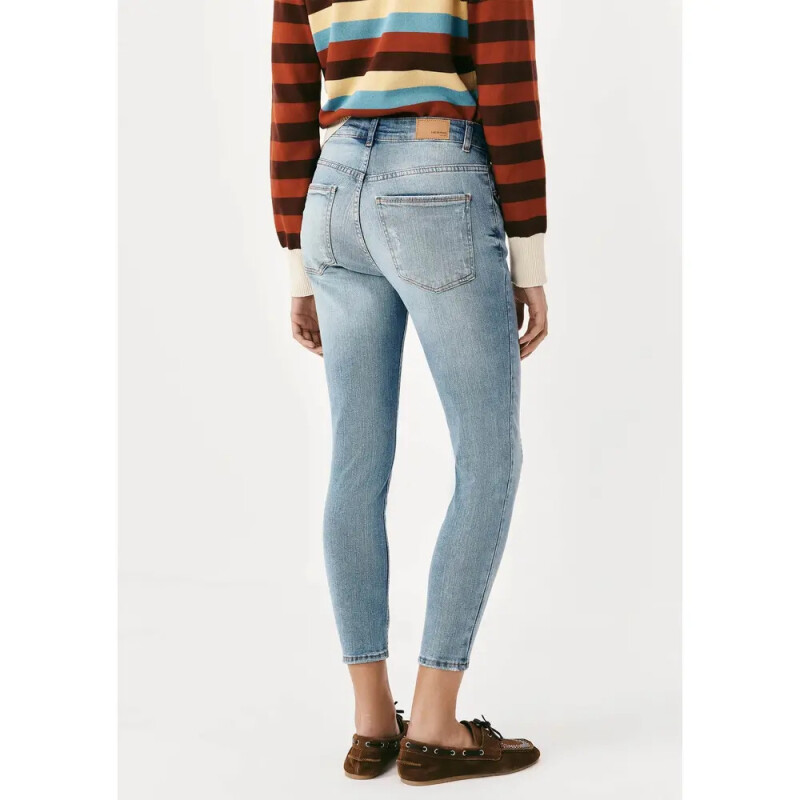 CALCA SKINNY FEM AZUL MEDIO