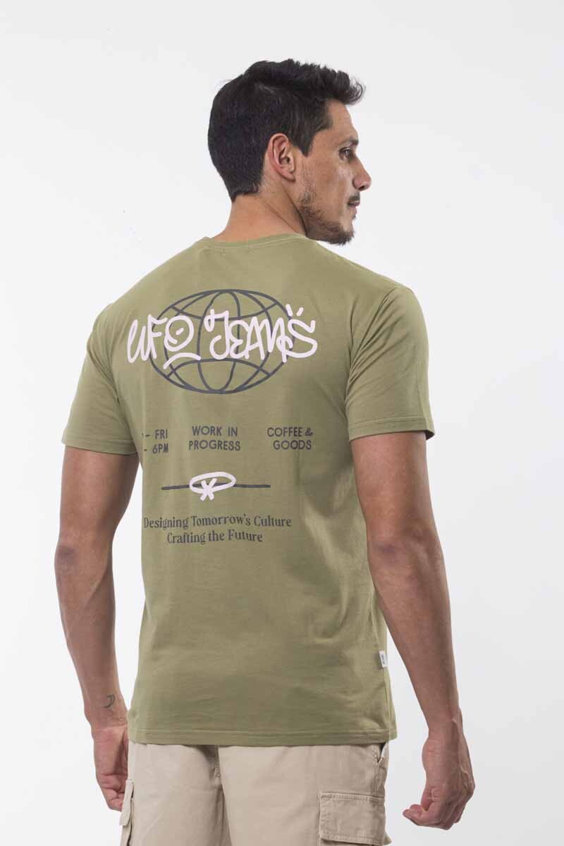 REMERA UFO MANGA CORTA ESTAMPADA Verde