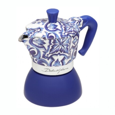 BIALETTI INDUCTION DG 4 POCILLOS Cafetera Italiana BIALETTI Moka Induction Edición Dolce Gabbana Capacidad 4 Pocillos - Blue