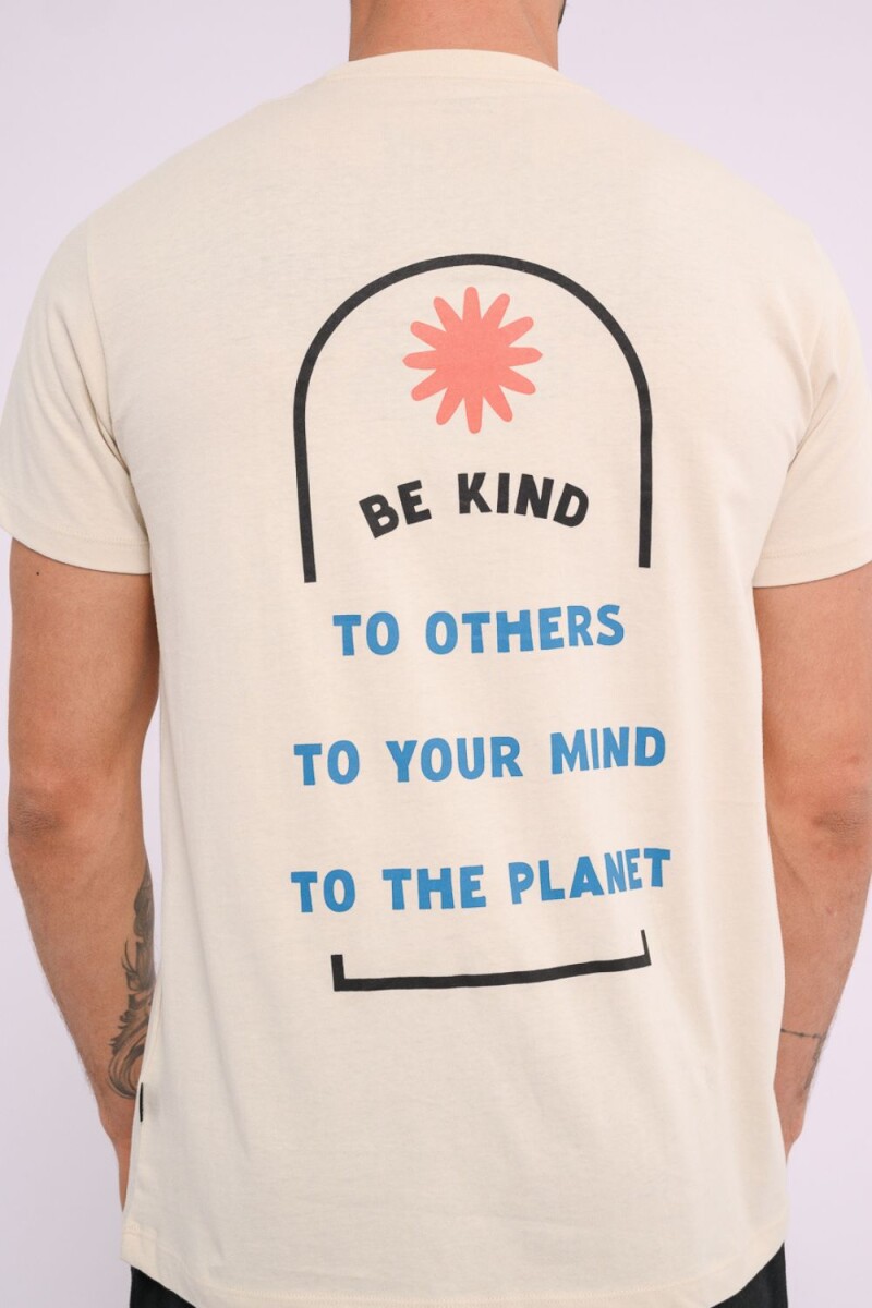 Remera estampada Beige