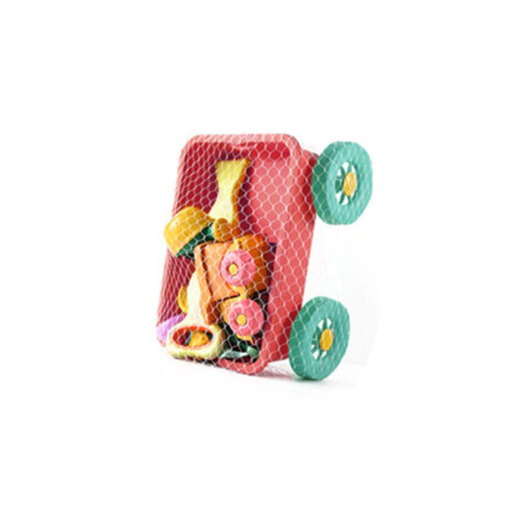 Set Juego De Playa Infantil C/Carretilla Moldes 10 piezas Rojo/verde