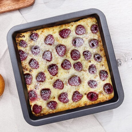 Asadera Antiadherente Cuadrada Alta Tortera 22.5x22.5x5Cm Gris