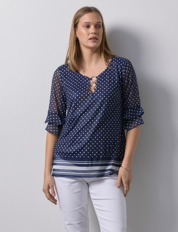 Blusa Microtul Aros AZUL/MULTI