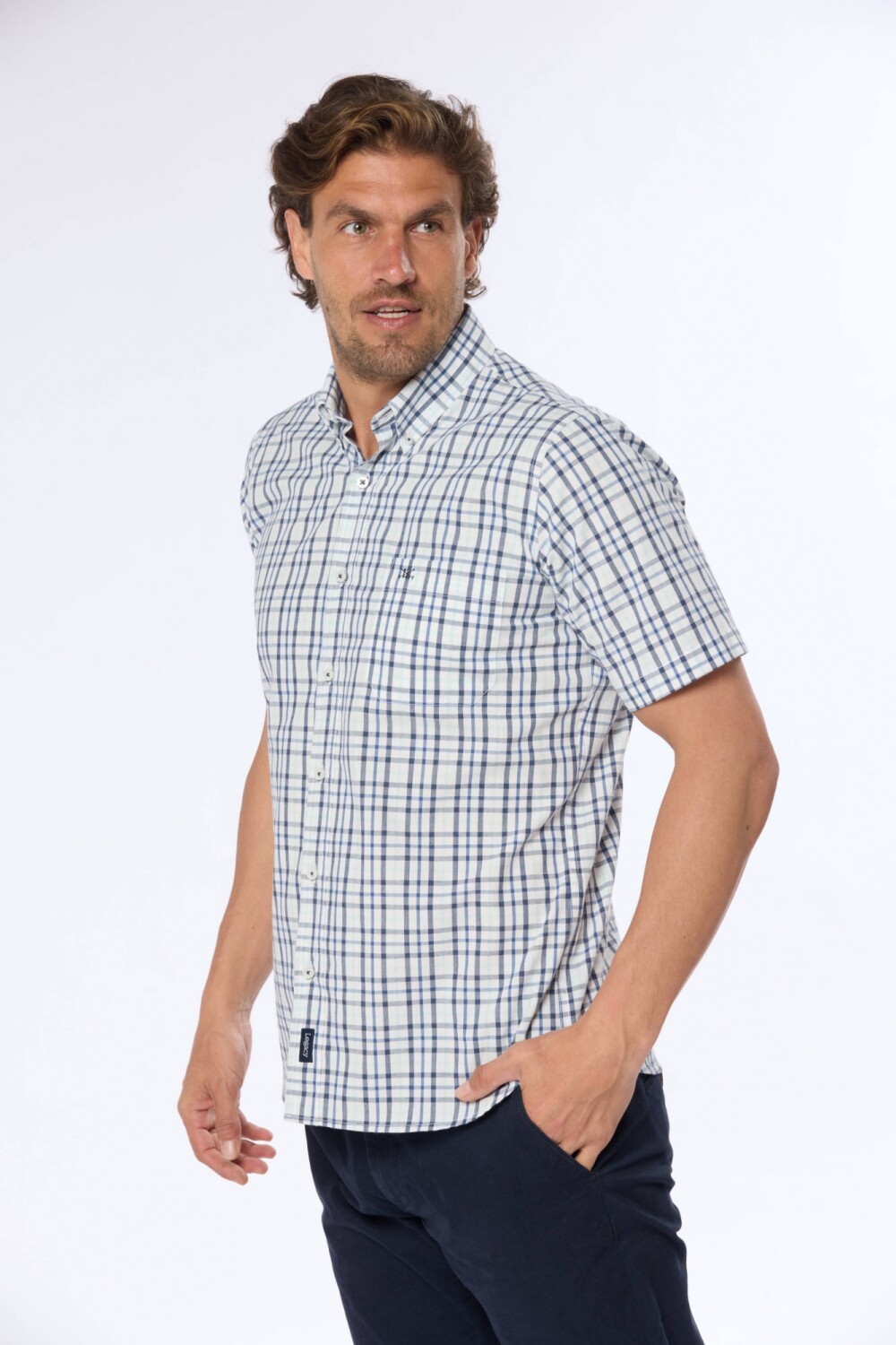 CAMISA SPORT A CUADROS Azul