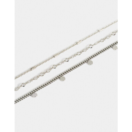 Collares Cortos De metal Plateado