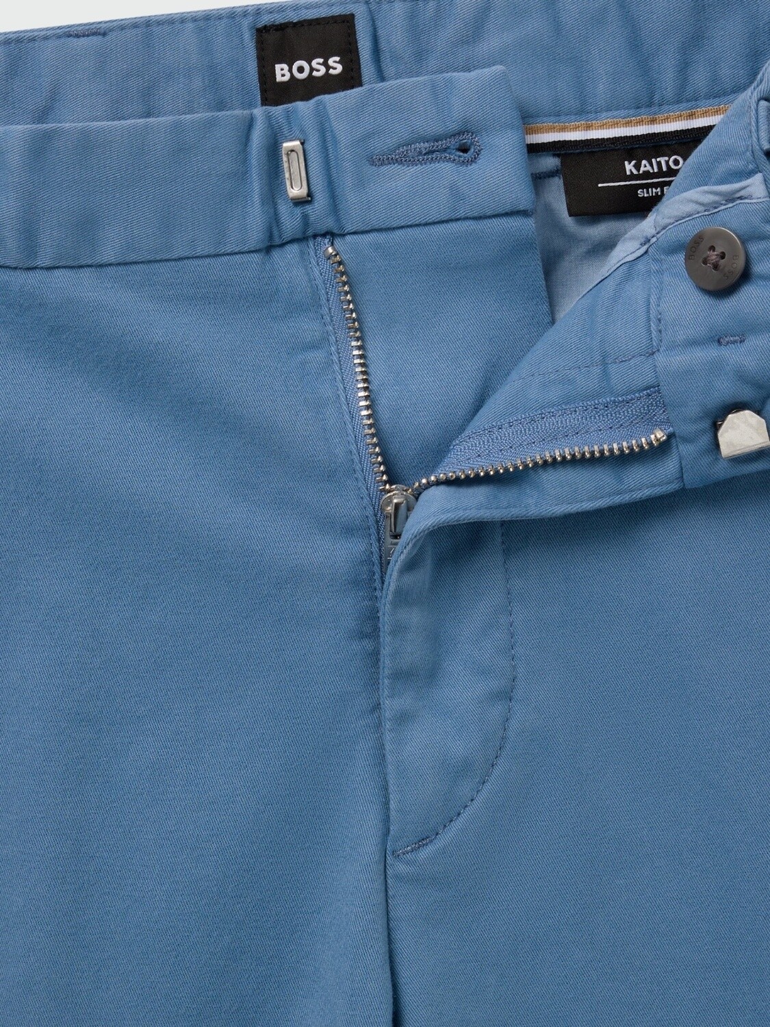 BOSS - Pantalones de algodón elastizado, KANE Celeste