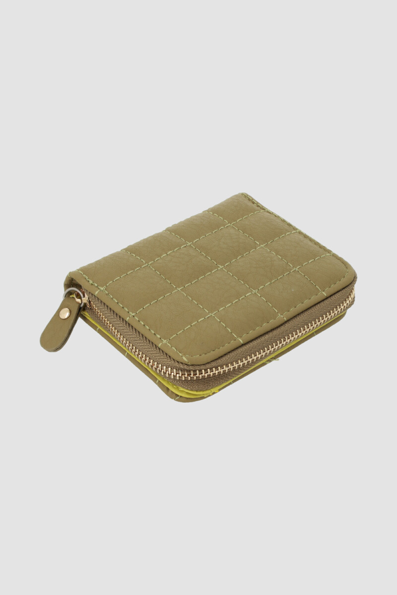 Billetera cuadros Verde mili/esmeralda