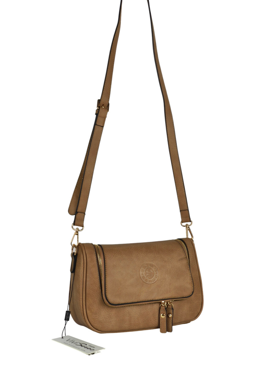 Bandolera c/tarjeteros interiores - Beige 