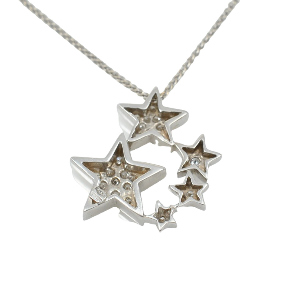 Cadena Y Dije Oro Blanco 18K Y Brillantes Cadena Y Dije Oro Blanco 18K Y Brillantes