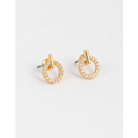 Aros Pasantes Oro Zirconia Dorado