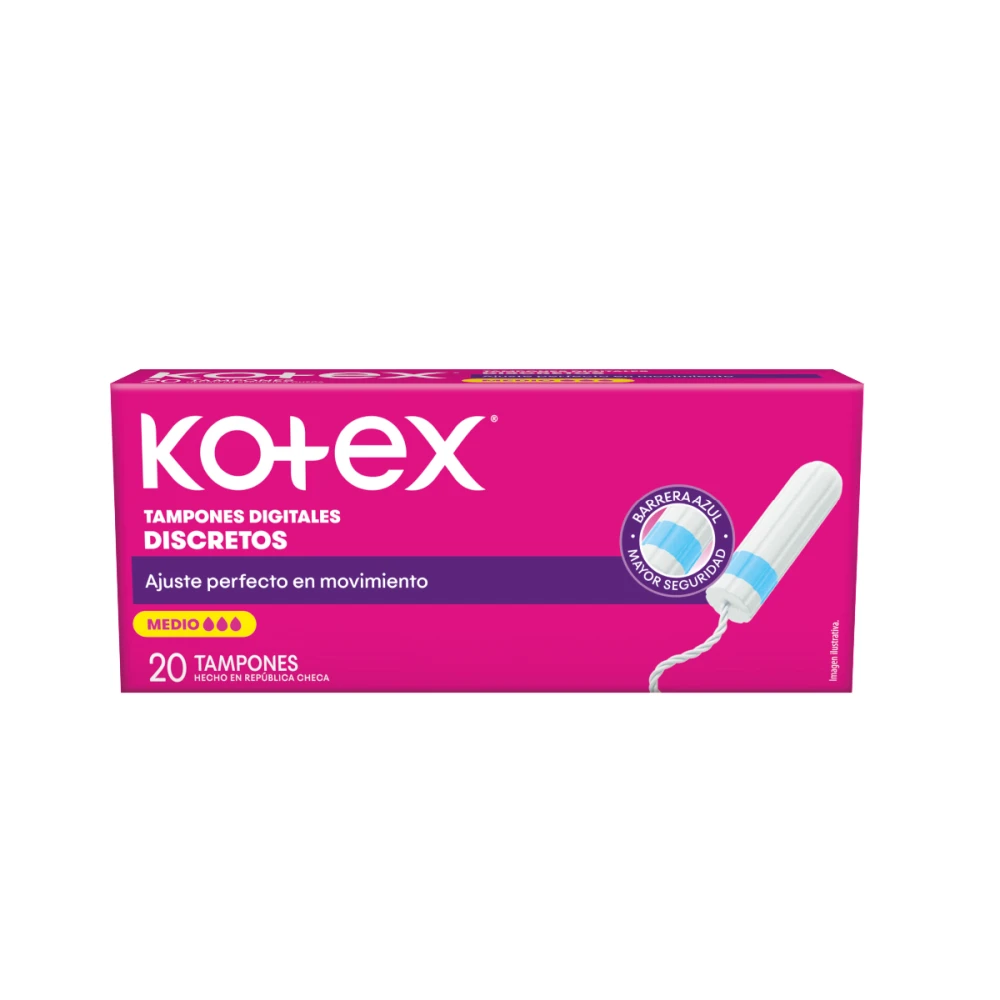 KOTEX TAMPONES MEDIO PAQ. X 20 UNIDADES