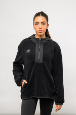 Buzo medio cierre ámbar Negro