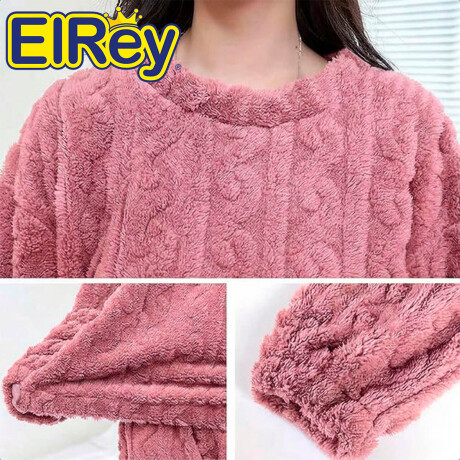 Conjunto Pijama Jogging Peluche Abrigo Buzo Pantalón Rosa