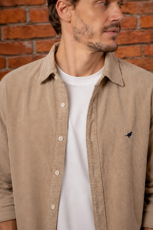 Camisa Pana Slim Beige
