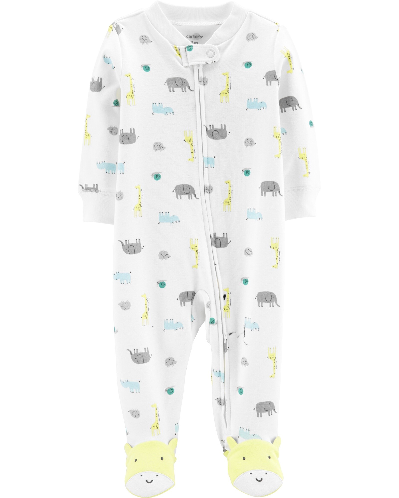Pijama de algodón, con pie, diseño safari Sin color