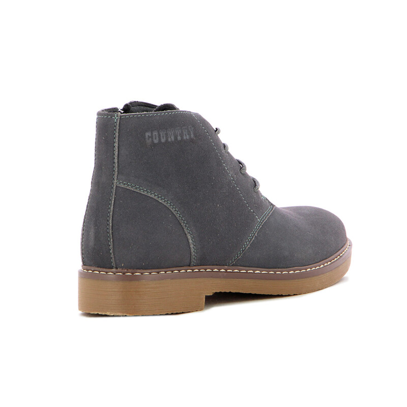 Country Calzado Bota Casual Hombre Acordonado - Gris Gris