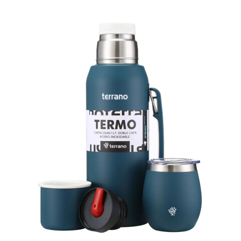 SET DE TERMO 1 LT Y MATE ACERO TERRANO SET DE TERMO 1 LT Y MATE ACERO TERRANO