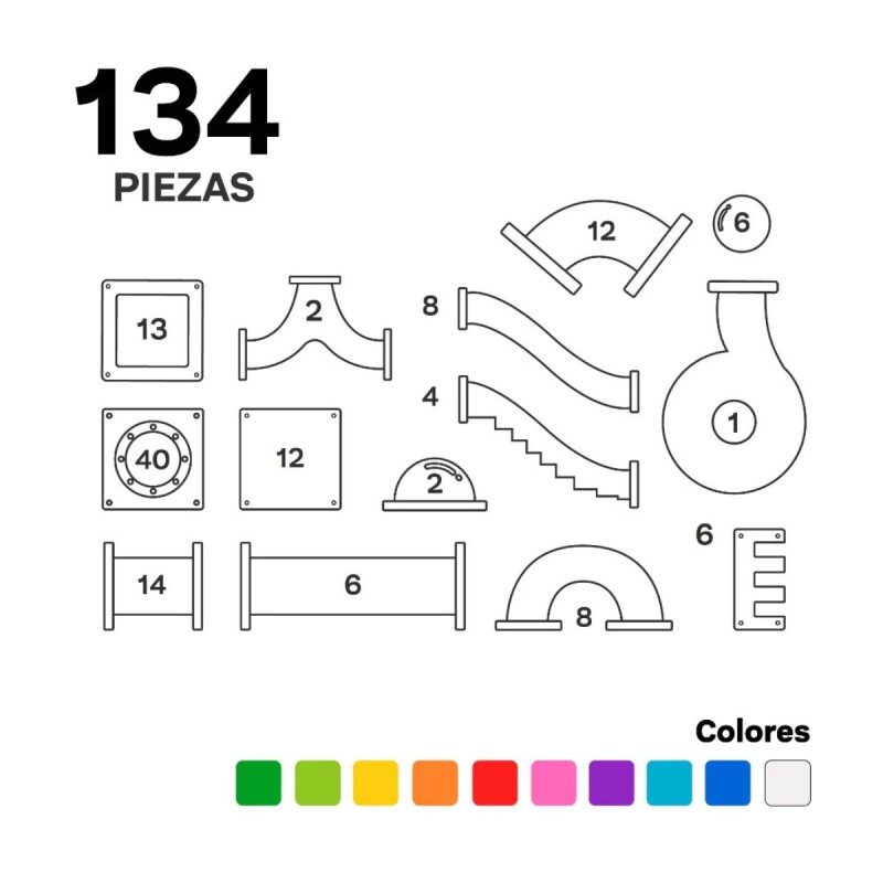 Bloques Magneticos Imanix Tobogan 134 Piezas Bloques Magneticos Imanix Tobogan 134 Piezas