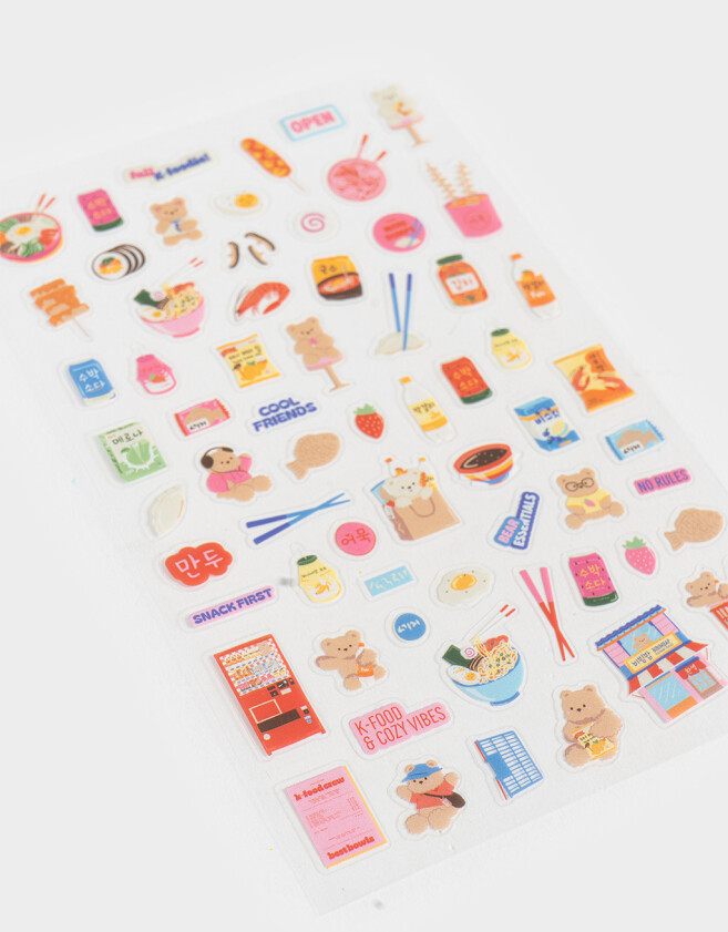 Stickers y Album Stickers Vinilo Set De Mini Stickers Korean Food - Combinacion Multicolor