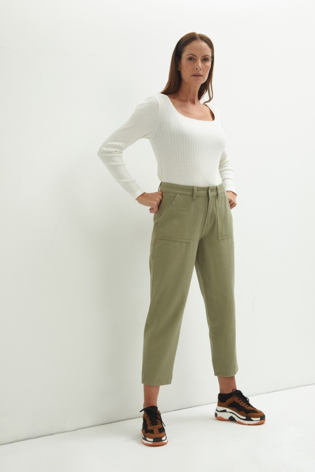 Jean slouchy verde pastel